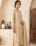 Yellow Silk Hand Embroidered Long Shirt Set