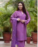 Purple Irish Linen Co-ord Kurta Set