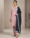 Hand Embroidered Korean Chiffon 3-Piece Suit