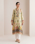 Olive Green Digital Print Loomnet Kurta