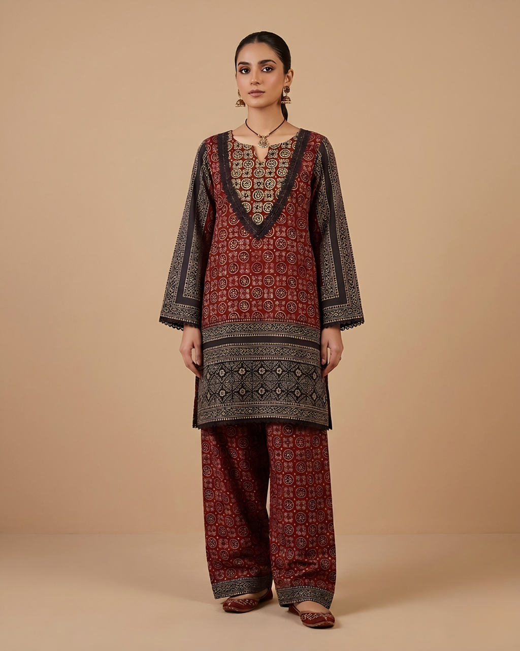 Ajrek Print Co-ord Kurta Set