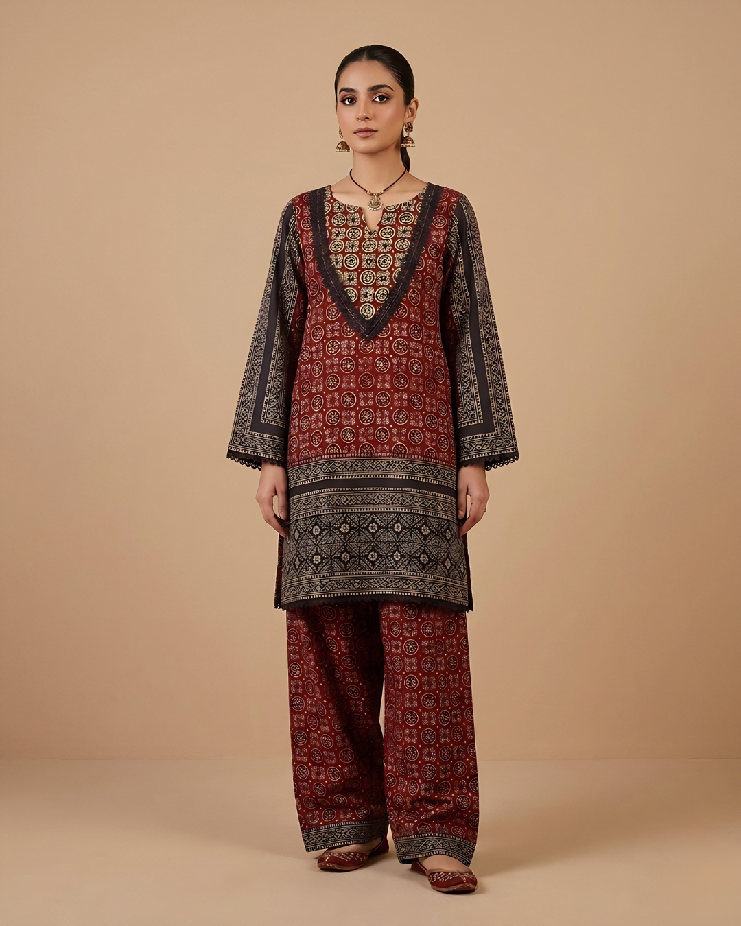 Ajrek Print Co-ord Kurta Set