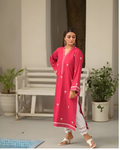 Fuchsia Mirror Work Cotton Lawn Kurta