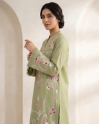 Green Arri Floral Embroidered Silk Lawn Kurta Set