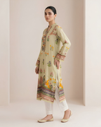 Olive Green Digital Print Loomnet Kurta