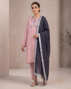 Hand Embroidered Korean Chiffon 3-Piece Suit