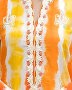 Tie-Dye Sequin Embroidered Loomnet Kurta – Orange & Yellow