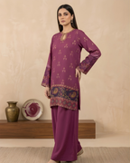 Magenta Silk Short Kurta & Palazzo Set