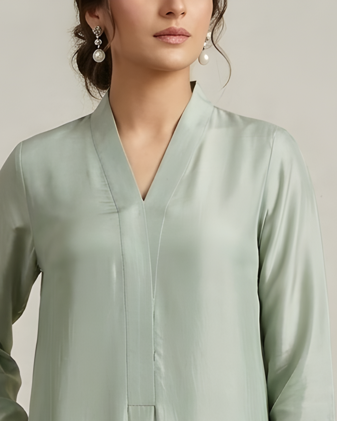 Teal Sheesha Silk 3-Piece Embroidered Suit