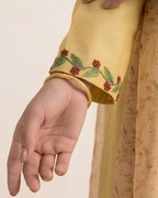 Yellow Loomnet Hand Embroidered Floral Kurta Set