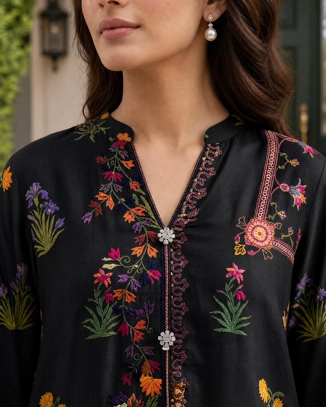 Black  Digital Print Loomnet Kurta