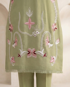 Green Arri Floral Embroidered Silk Lawn Kurta Set