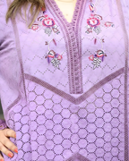 Lilac Schiffli Cutwork Chicken Lawn 2-Piece Kurta Set