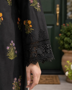 Black  Digital Print Loomnet Kurta