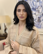 Beige Arri Pearl Embroidered Khaddi Silk Kurta Set