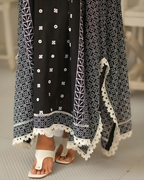 Black Mirror Work Cotton Embroidered Dress