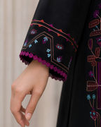 Black Patchwork Loomnet Kurta